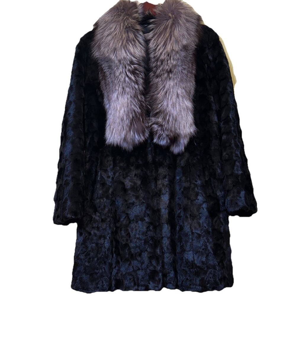 HISO Sz Small Medium US 6  Mink Fur From Spain Coat Women’s Jacket Fox Collar